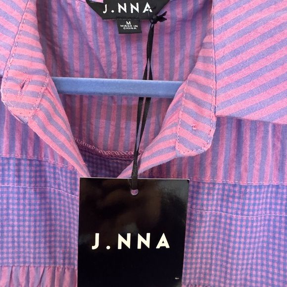 Striped and Checkered Purple Mini Dress - Picture 3 of 4